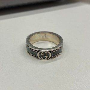 Gucci Mens Interlocking GG Turquoise Ring